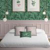 COJIN-ESTAMPADO-tropical-selva-verde-platanera-helechos-HABITACION-verde