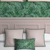 COJIN-ESTAMPADO-tropical-selva-verde-platanera-helechos-HABITACION-verde-detalle